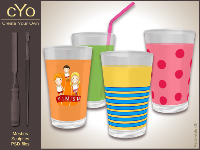cYo Lemonade Glass; Water Glass | Verre de limonade; Verre d'eau, toutes permissions + le ficier Photoshop