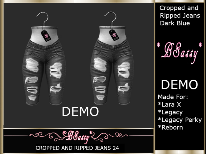*BSASSY* CROPPED AND RIPPED SHORTS 24 DEMO