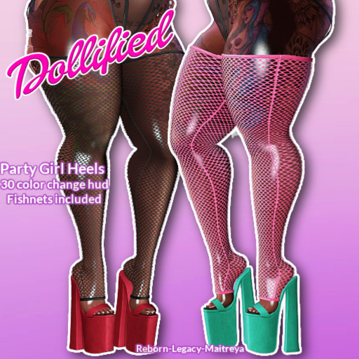 Dollified - Party Girl Heels & Fishnets