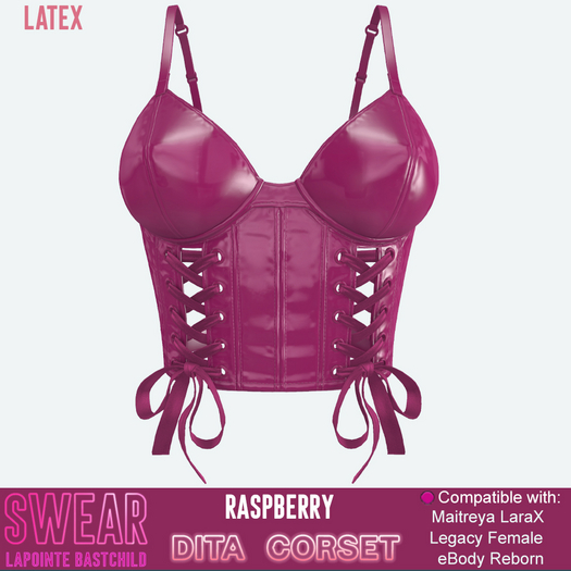 Latex Corset - Dita RASPBERRY