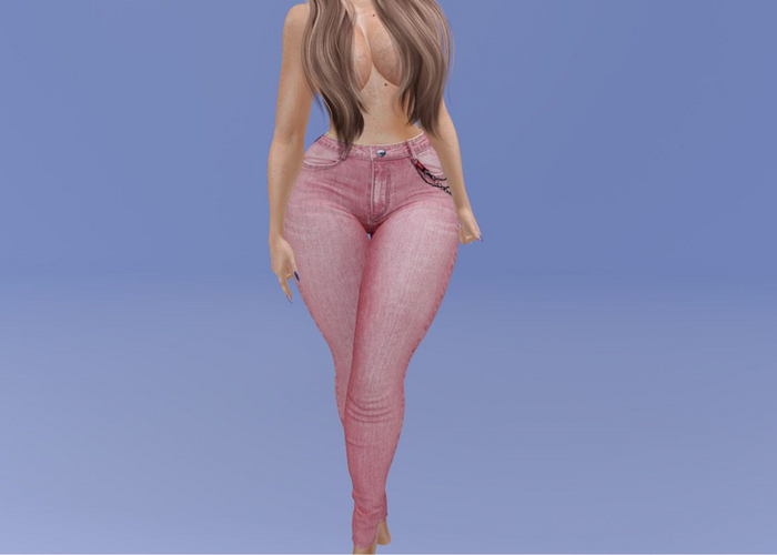 [Fashion Desire] Jeans Pants Single Color : Pink