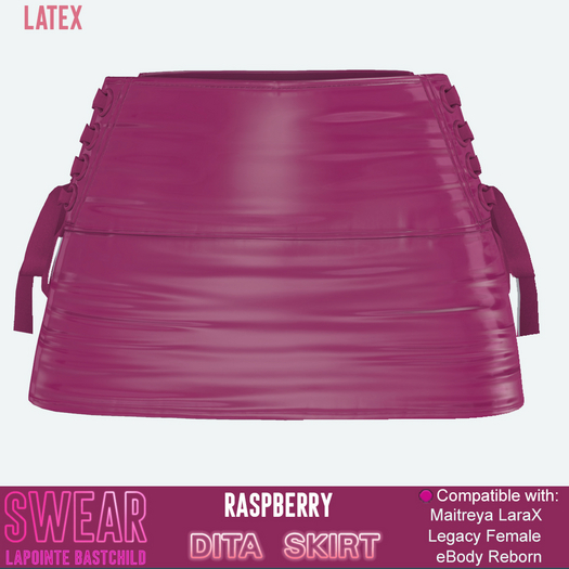 Latex Skirt - Dita RASPBERRY