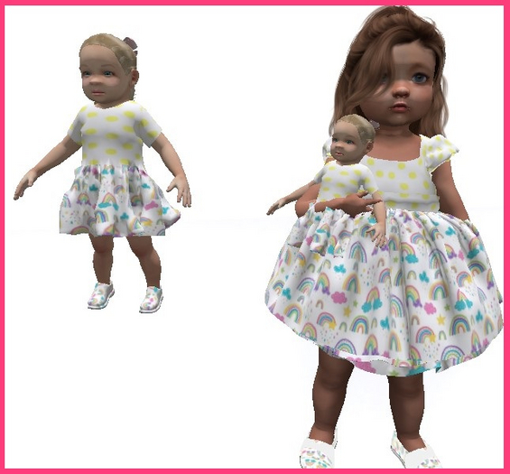 TTV Babydoll 1 Matching Rainbow