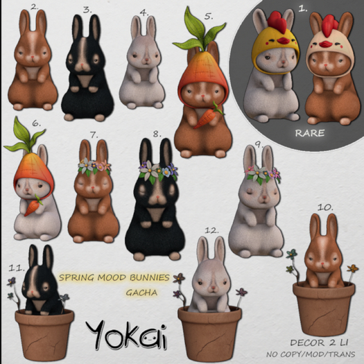 9.YOKAI - Spring Mood Bunnies - Spring Bunny [ivory]