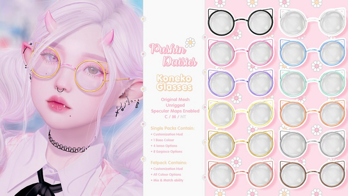 Pushin' Daisies - Koneko Glasses - Fatpack