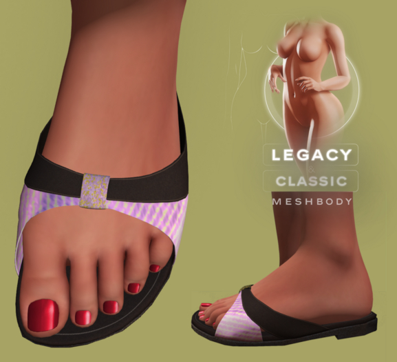 Amber Sandals ~ Pink/Black ~ Legacy