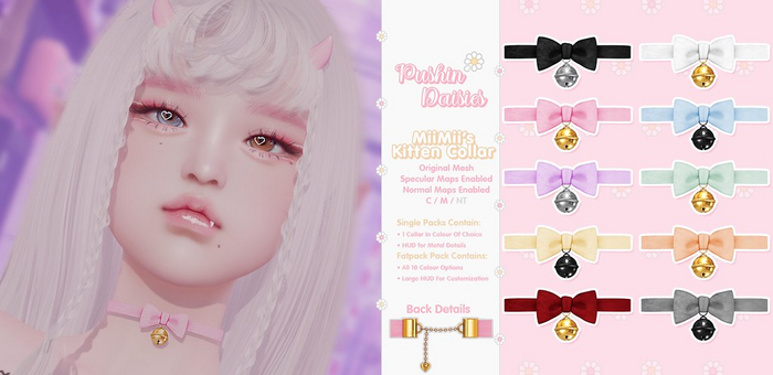 Pushin' Daisies - MiiMii's Kitten Collar - Fatpack