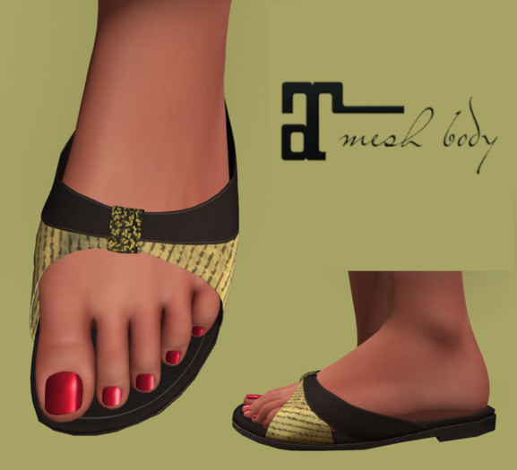 Amber Sandals Yellow/Black ~ Maitreya