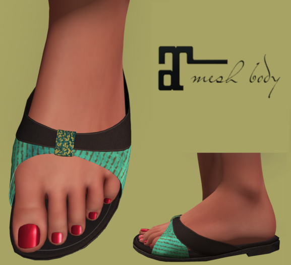 Amber Sandals Teal/Black ~ Maitreya