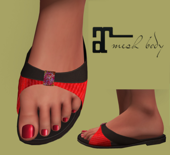 Amber Sandals Red/Black ~ Maitreya