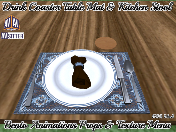 Aurelia's Cabin Table Mat & Kitchen Stool (AVsitter 2)