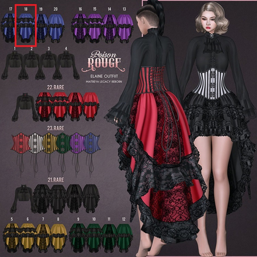 18. POISON ROUGE Elaine Skirt Blue Ruffles maitreya