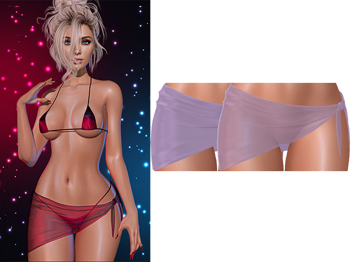 Desiree Sheer Sarong 2.0 [Lavender] - Maitreya Lara • LaraX • Petite • PetiteX • Legacy • Reborn Clothing