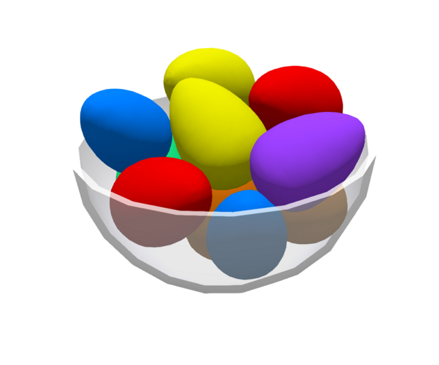 Easter Eggs in Glass Bowl Decor