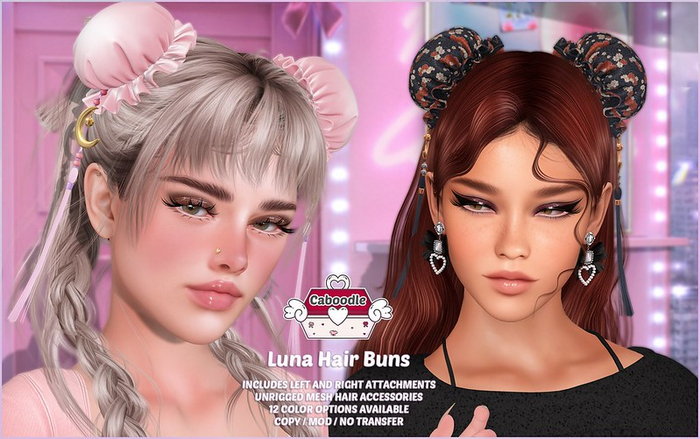 Caboodle - Luna Hair Buns - Purple