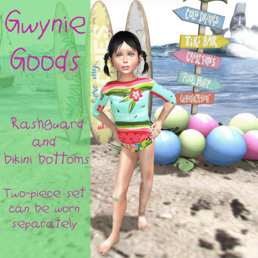 GG - SarAsh Rashguard and Bikini Bottoms (Tweenster)