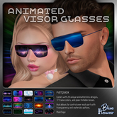 Blue Flower - Animated Visor Glasses - Fatpack