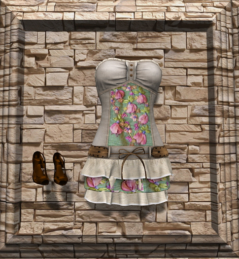 Elina Ruffe Mini Dress & heel Box market