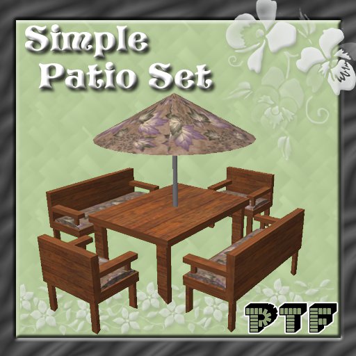 Wood Patio Set w/Umbrella