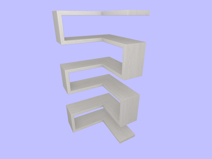 Pluteum - Geometric Corner Shelf #6