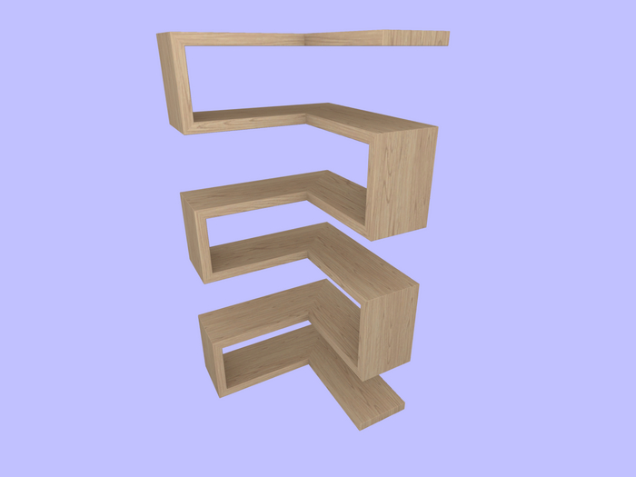 Pluteum - Geometric Corner Shelf #1