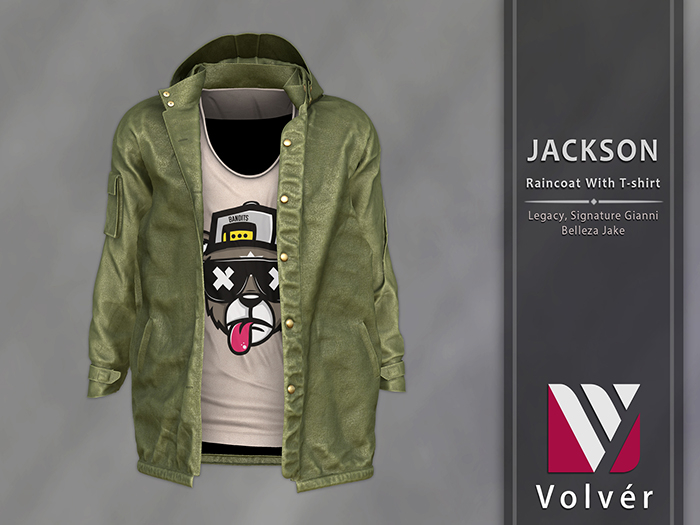//Volver// Jackson Raincot with T-shirt - Military