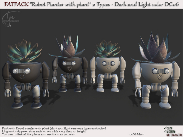 Robot Planter with plant FATPACK DC06