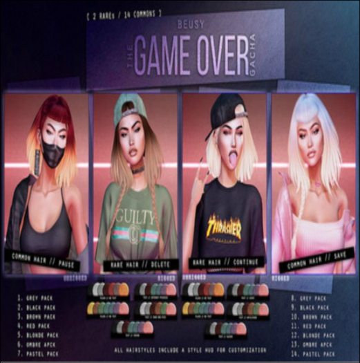 Beusy: "Delete" Hairstyle [Game Over Gacha] RARE
