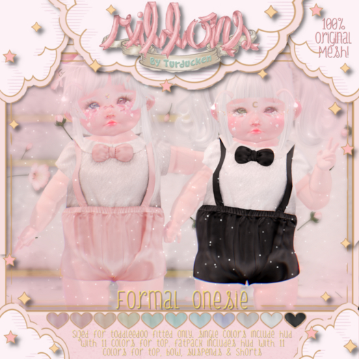 {Ribbons} Formal Onesie - White {Box}