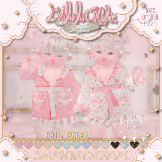 {Ribbons} Bath Robe - Cream {Box}