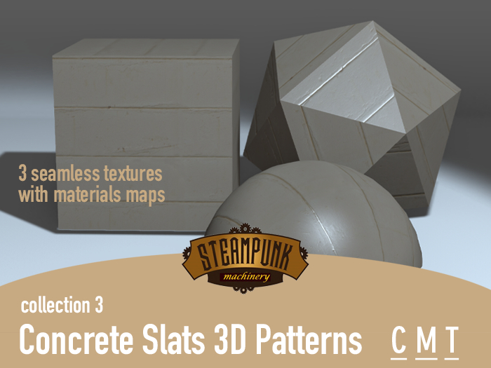 Steampunk Machinery - Concrete Slats 3D Pattern (coll 3) Full Perm