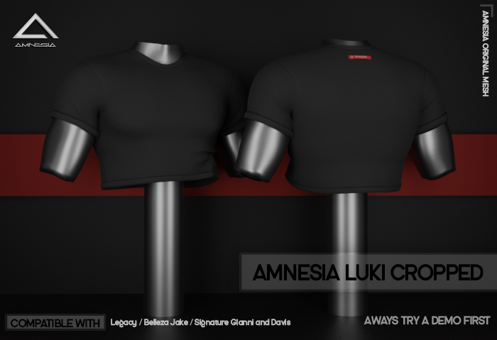 # AMNESIA - Luki Cropped - Black