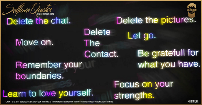 Pack Self Love Quotes Pastel Rainbow Neons - The Bearded Guy