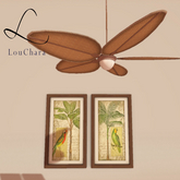 LouChara Dahlia Wall Art and Ceiling Fan 