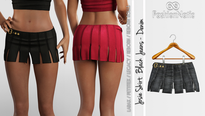 Skirt Josie Black  Denim - Jeans - LaraX, PetiteX, Legacy, Reborn, Rolls - FashionNatic
