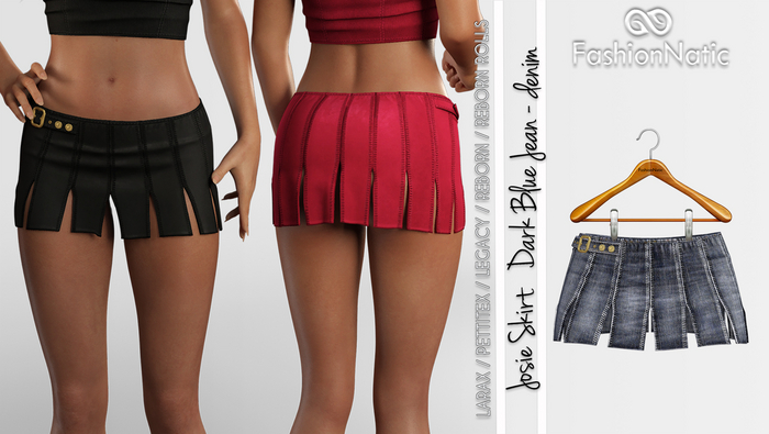 Skirt Josie Dark Blue Denim - Jeans - LaraX, PetiteX, Legacy, Reborn, Rolls - FashionNatic