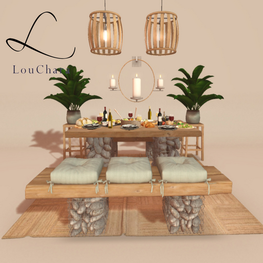 LouChara Soren Patio Dining Complete Set 