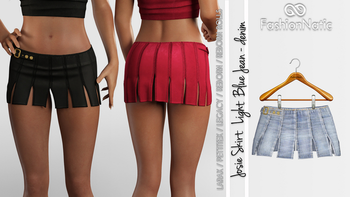 Skirt Josie Light Blue Denim - Jeans - LaraX, PetiteX, Legacy, Reborn, Rolls - FashionNatic
