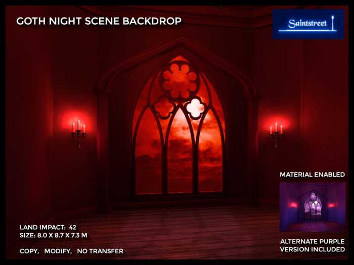 Saintstreet Goth Night Scene Backdrop (Wear me/Unpack)