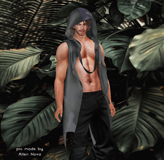 9. gianni [Gild]Hoodie long vest_camouflage gray - SALE !