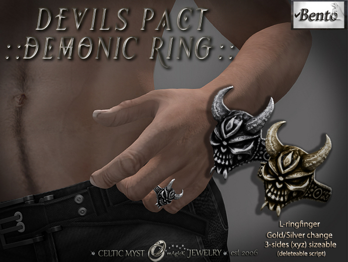 NEW :: DEVILS PACT :: Demonic Ring - Male Edition