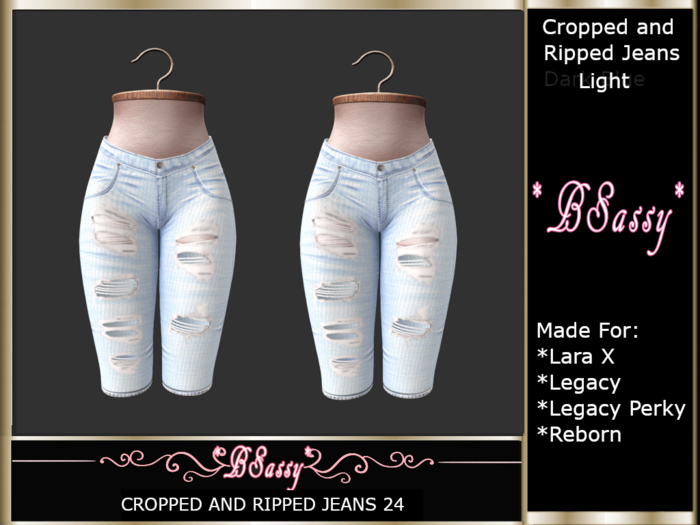 *BSASSY* CROPPED AND RIPPED SHORTS LIGHTS