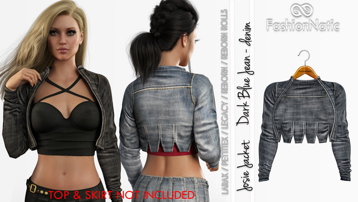 Jacket Josie Dark Blue Denim - Jeans - LaraX, PetiteX, Legacy, Reborn, Rolls, Juicy - FashionNatic