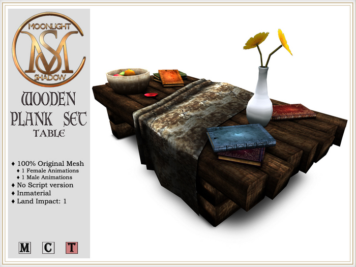 [MoonSha] Wooden Plank Set - Table