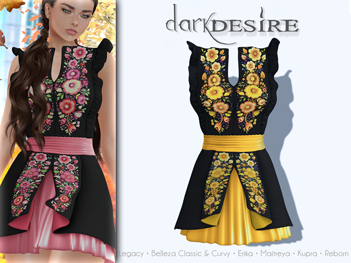[[dD]] Nikte Dress - Yellow (Add Me) Vestido Floreado
