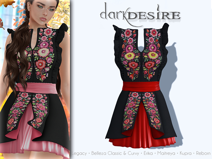 [[dD]] Nikte Dress - Red (Add Me) Vestido Floreado