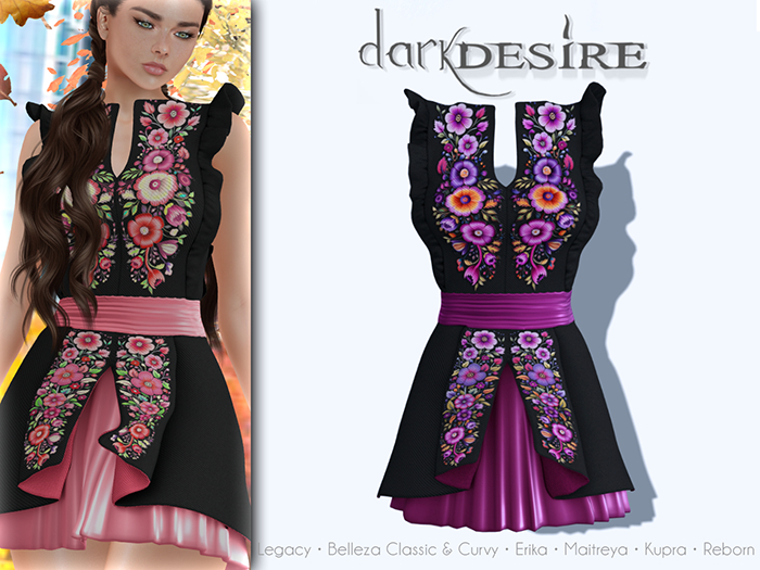[[dD]] Nikte Dress - Purple (Add Me) Vestido Floreado
