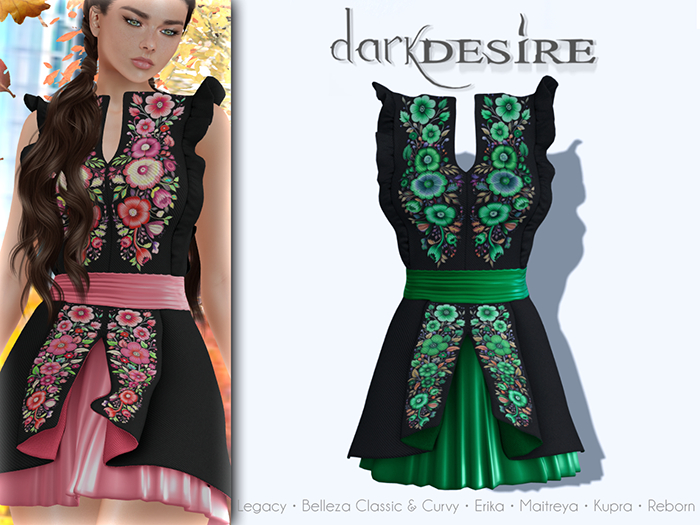 [[dD]] Nikte Dress - Green (Add Me) Vestido Floreado
