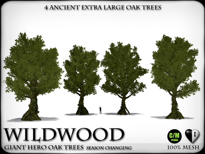 Second Life Marketplace - Giant Forest Trees - 4 Hero Oak Trees