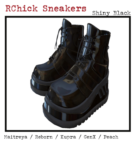 :::darKrose::: RChick sneakers Shiny black